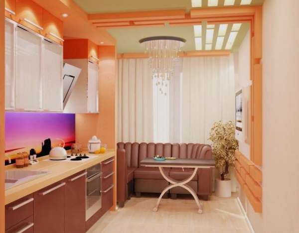 Персиковый цвет в интерьере кухни: фото дизайна, отделка стен, пола и потолка, сочетание, выбор стиля, декора и освещения