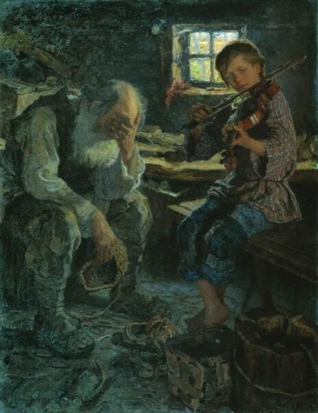 Н. П. Богданов-Бельский, «Талант и поклонник», 1906 г.