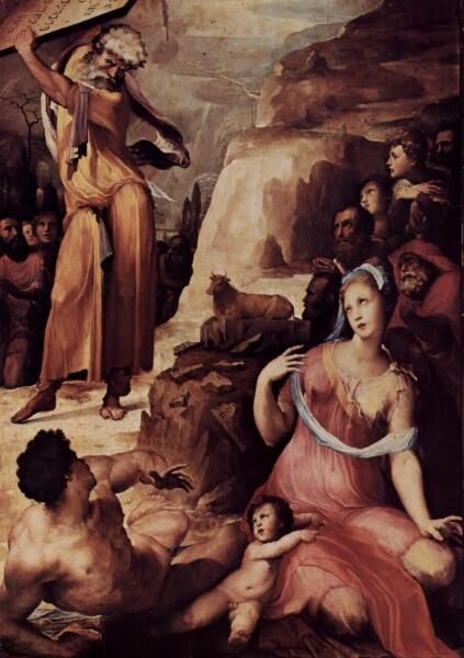 Доменико Беккафуми, «Моисей разбивает скрижали Завета», 1537 г.