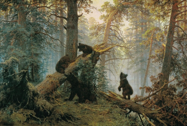 И. И. Шишкин, К. А. Савицкий, «Утро в сосновом лесу», 1889 г.